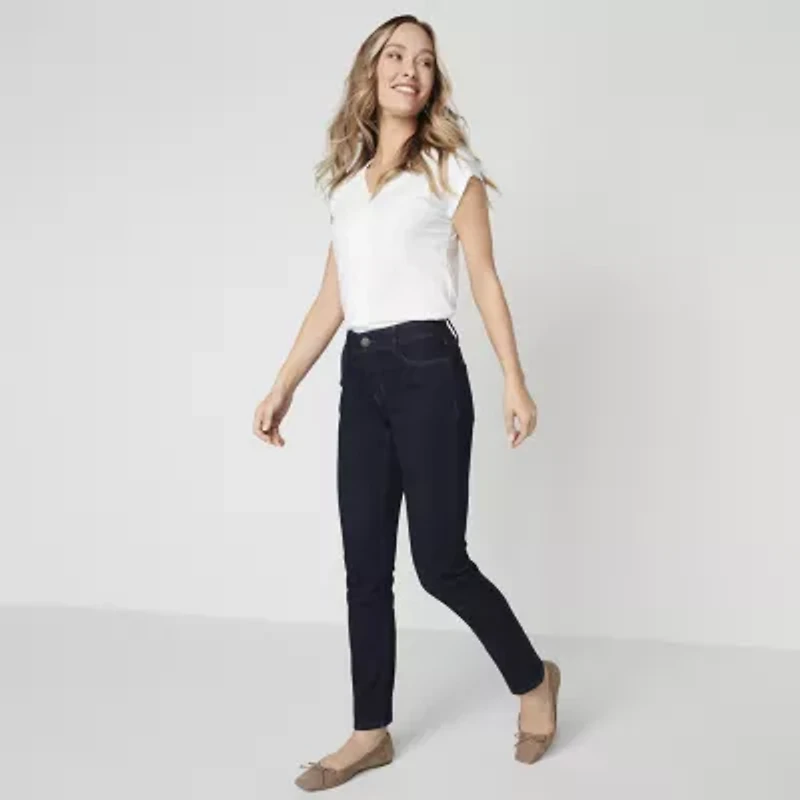 Liz Claiborne Sara Womens Tall Skinny Fit Slim Jean