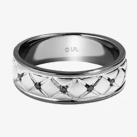 Star Wars Fine Jewelry Mens 6.5MM 1/10 CT. T.W. Natural Black Diamond 10K White Gold Band