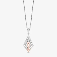 Star Wars Fine Jewelry Ahsoka Tanoã‚Â™ Womens 1/10 CT. T.W. Natural White Diamond 10K Rose Gold Sterling Silver Arrow 18 Inch Pendant Necklace