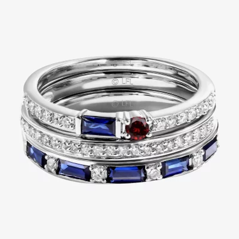 Star Wars Fine Jewelry R2-D2 Womens 3MM 1/3 CT. T.W. Genuine Blue Sapphire Sterling Silver Band