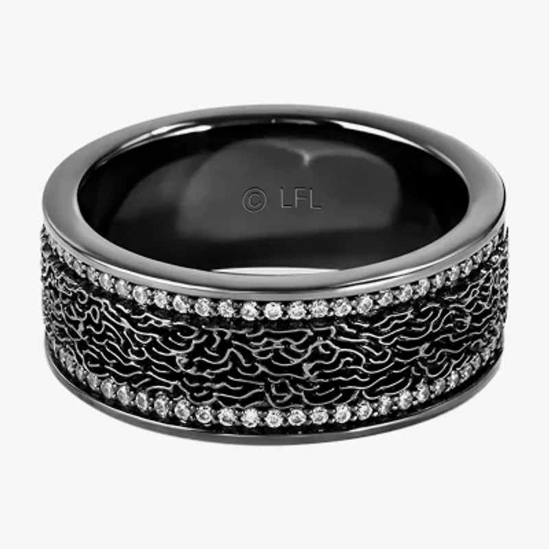 Carbonite Mens 8MM 1/5 CT. Natural White Diamond Sterling Silver Star Wars Band