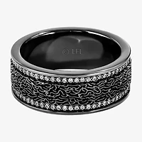 Carbonite Mens 8MM 1/5 CT. Natural White Diamond Sterling Silver Star Wars Band