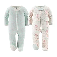The Peanutshell 0-3m Floral Elephant Baby Unisex 30-pc. Baby Clothing Set