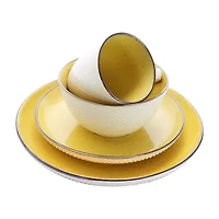 Elama Mellow-Yellow 16-pc. Stoneware Dinnerware Set