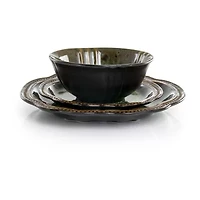 Elama Jade Waves 16-pc. Stoneware Dinnerware Set
