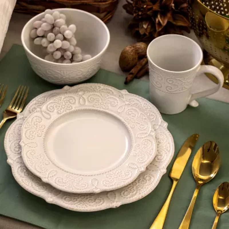 Elama Luna 16-pc. Stoneware Dinnerware Set