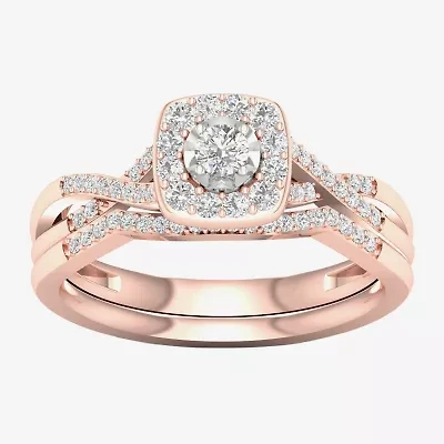 3/8 CT.T.W. Natural Diamond 10K Rose Gold Engagement Ring
