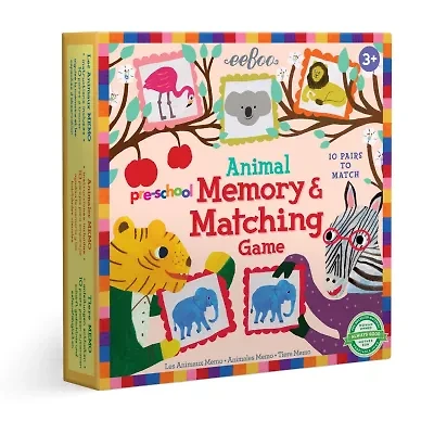 Eeboo Pre-School Animal Memory And Matching Game Brain Game