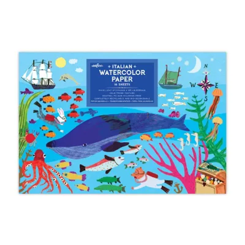Eeboo In The Sea Watercolor Pad/16 Sheets Drawing Kit