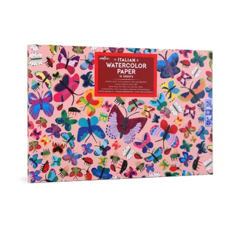 Eeboo Butterflies Watercolor Pad/16 Sheets Drawing Kit