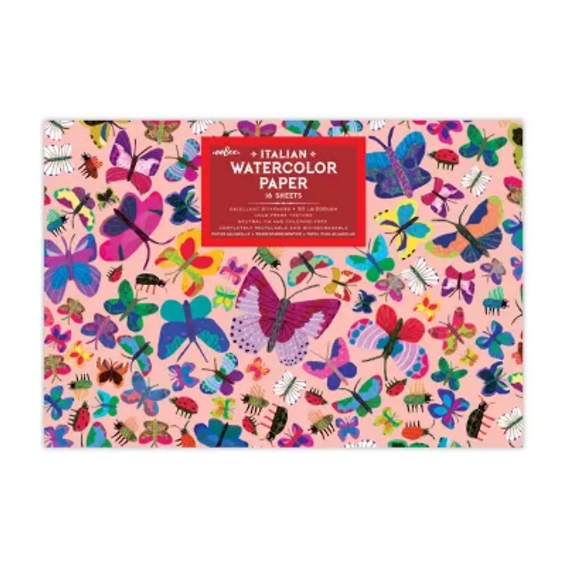 Eeboo Butterflies Watercolor Pad/16 Sheets Drawing Kit