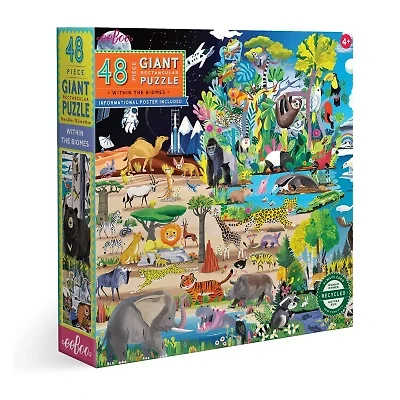 Eeboo Within The Biomes 48 Piece Giant Jigsaw 48-pc. Puzzle