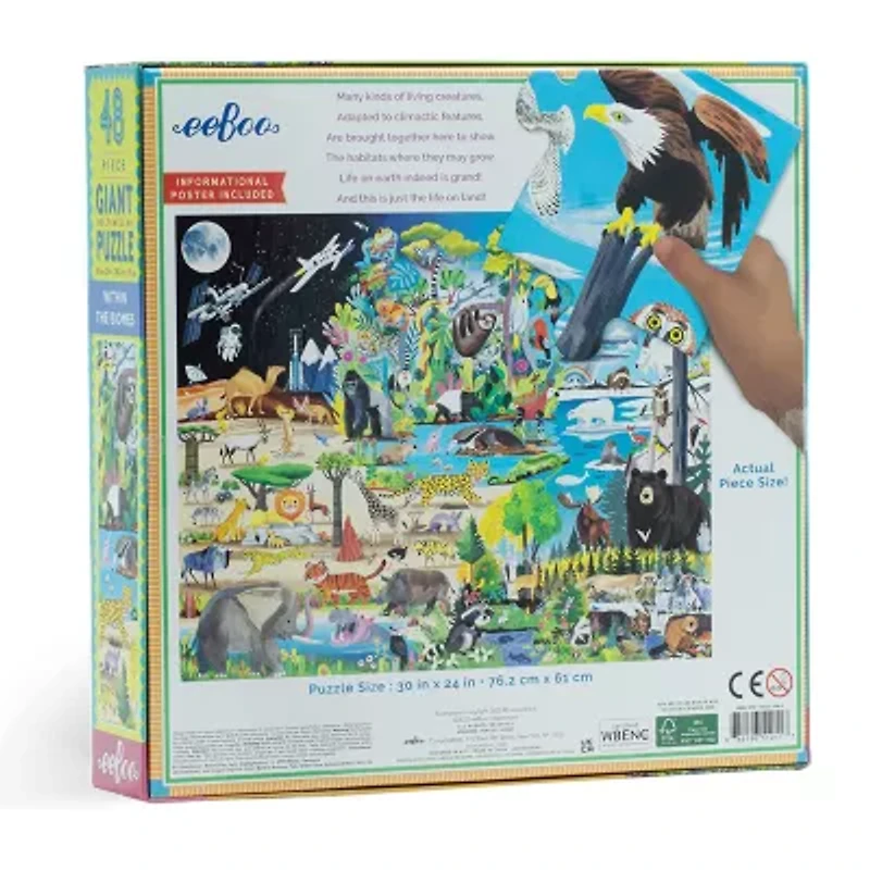 Eeboo Within The Biomes 48 Piece Giant Jigsaw 48-pc. Puzzle