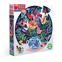 Eeboo Piece And Love Still Life With Flowers 500 Piece Round Circle Jigsaw 500-pc. Puzzle