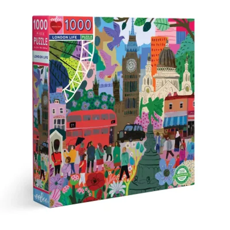 Eeboo Piece And Love London Life 1000 Piece Square Adult Jigsaw 1000-pc. Puzzle
