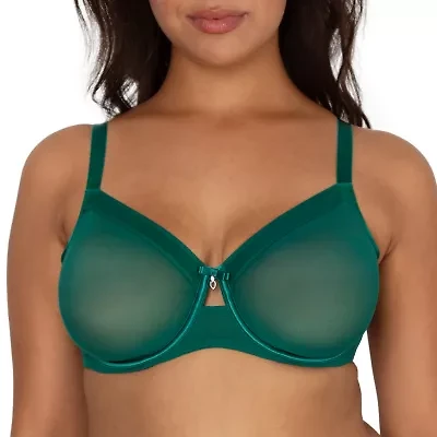 Curvy Couture Sheer Mesh Unlined Underwire Bra-1311