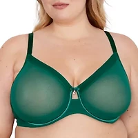 Curvy Couture Sheer Mesh Unlined Underwire Bra-1311