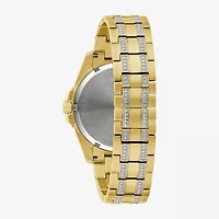 Bulova Classic Crystal Mens Crystal Accent Two Tone Stainless Steel 2-pc. Watch Boxed Set 98k115