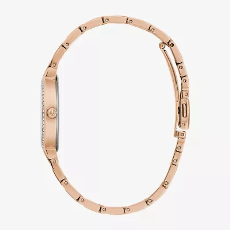 Bulova Classic Crystal Womens Crystal Accent Rose Goldtone Stainless Steel 2-pc. Watch Boxed Set 98x135