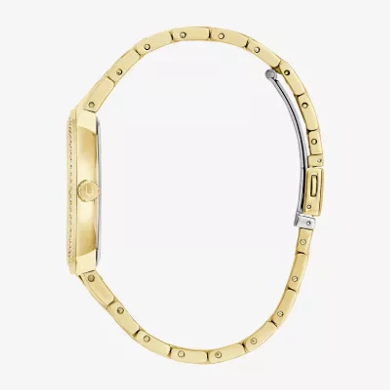 Bulova Crystal Mens Gold Tone Stainless Steel 2-pc. Watch Boxed Set 98k113