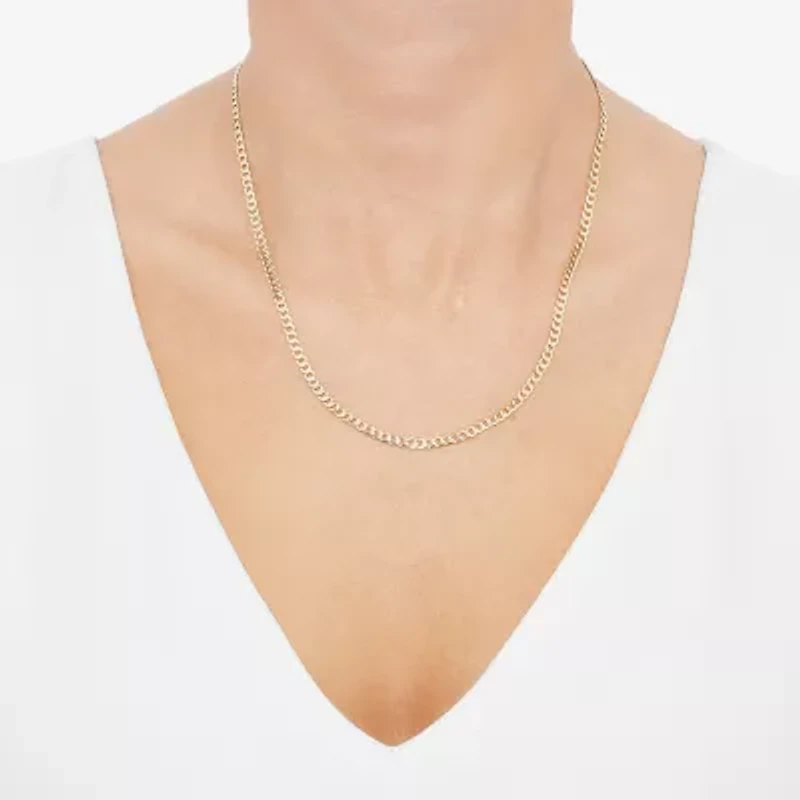 Unisex Adult 14K Gold 20 Inch Curb Chain Necklace