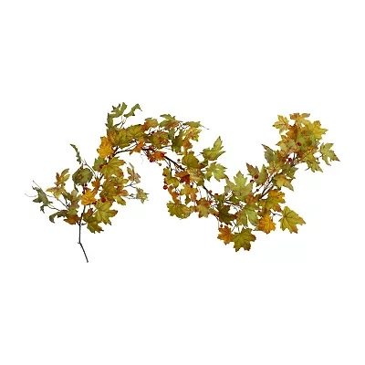 Northlight 5" X 6" Leaves And Berries Artificial Unlit Thanksgiving Indoor Garland