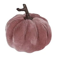Northlight 6.25" Pink Velour Pumpkin Fall Harvest Thanksgiving Tabletop Decor