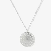 a.n.a Silver Tone Coin Womens 17 Inch Pendant Necklace