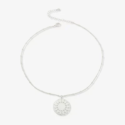 a.n.a Silver Tone Coin Womens 17 Inch Pendant Necklace