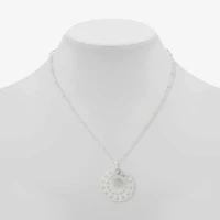a.n.a Silver Tone Coin Womens 17 Inch Pendant Necklace