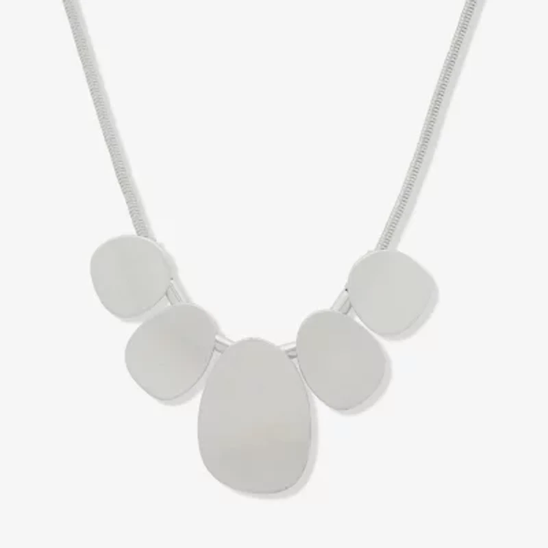 a.n.a Silver Tone Frontal Womens 18 Inch Collar Necklace