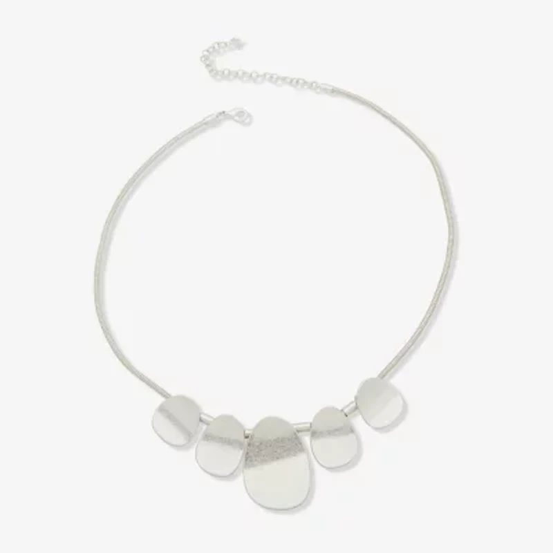 a.n.a Silver Tone Frontal Womens 18 Inch Collar Necklace
