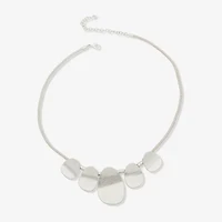a.n.a Silver Tone Frontal Womens 18 Inch Collar Necklace