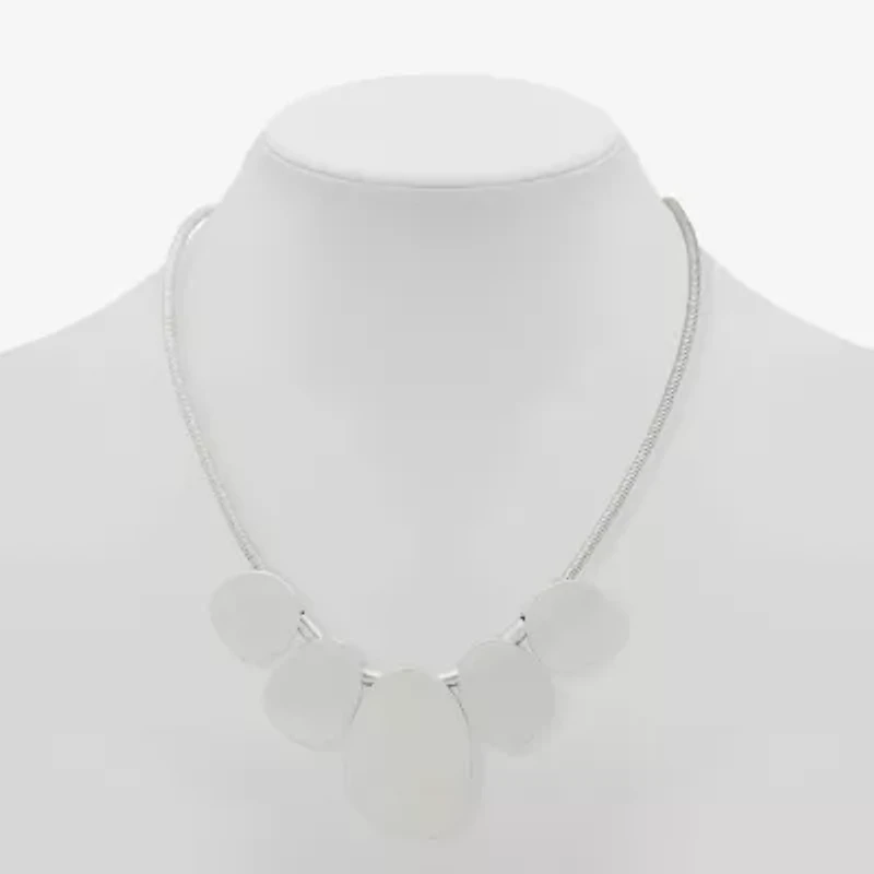 a.n.a Silver Tone Frontal Womens 18 Inch Collar Necklace