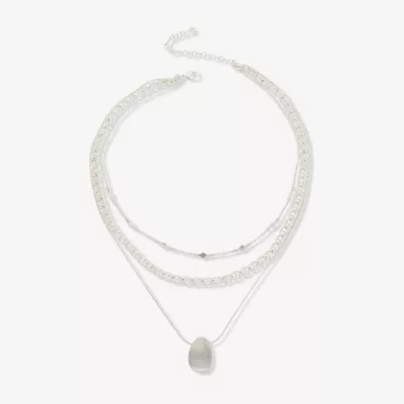 a.n.a Silver Tone Womens 20 Inch Strand Necklace