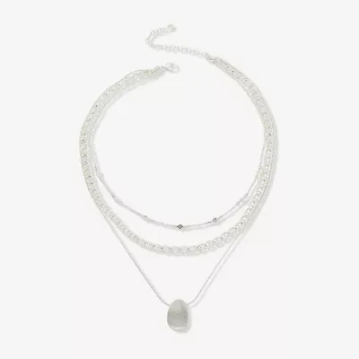 a.n.a Silver Tone Womens 20 Inch Strand Necklace