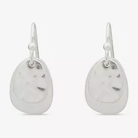 a.n.a Silver Tone Hammered Womens Drop Earrings