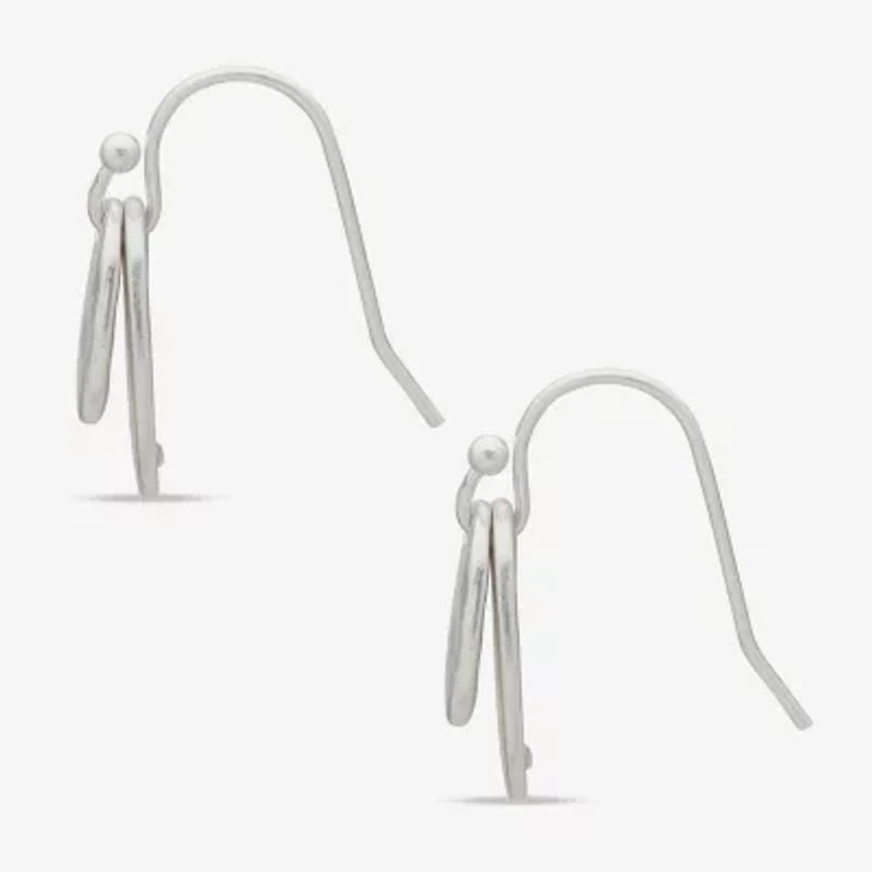 a.n.a Silver Tone Hammered Womens Drop Earrings