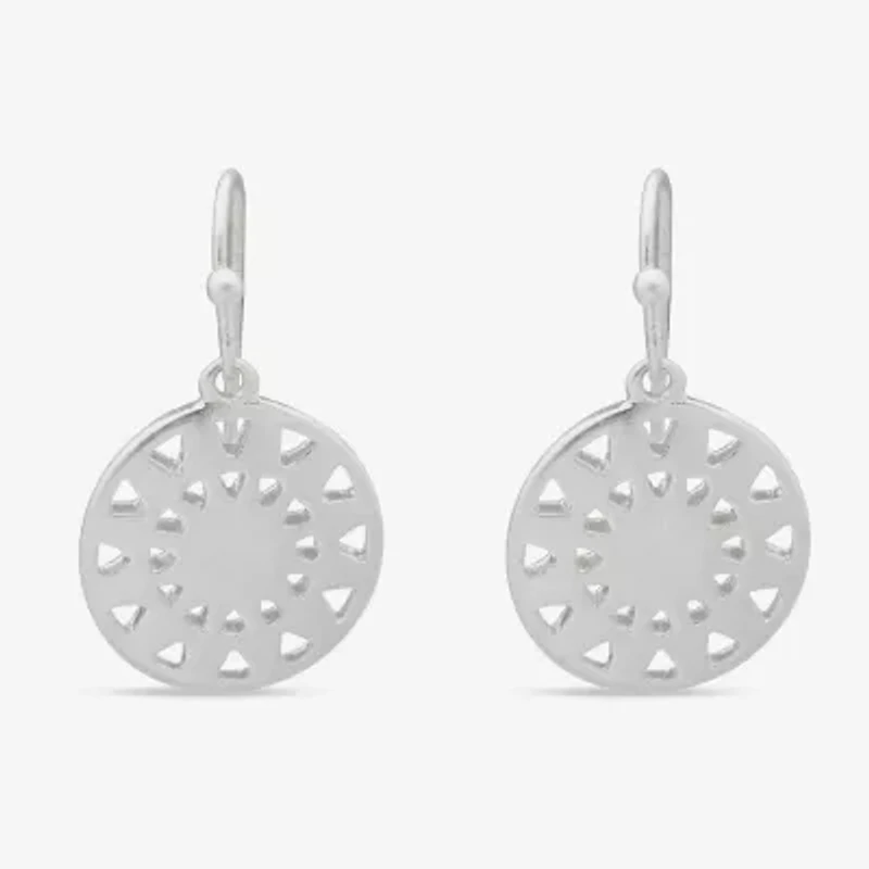 a.n.a Silver Tone Starburst Womens Drop Earrings