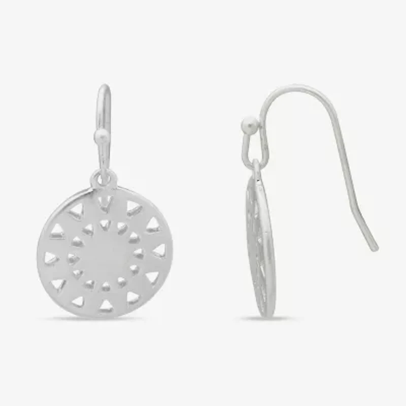 a.n.a Silver Tone Starburst Womens Drop Earrings