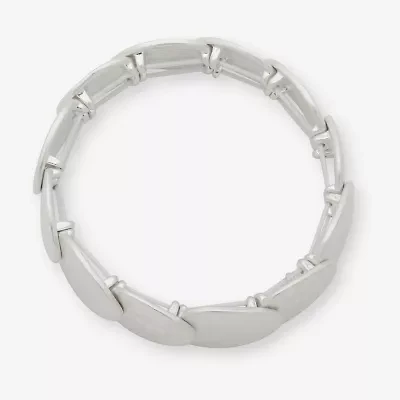 a.n.a Silver Tone Hammered Womens Stretch Bracelet