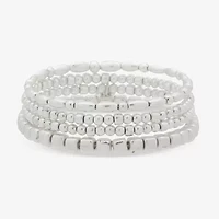 a.n.a Silver Tone Womens 4-pc. Beaded Bracelet Set