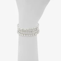 a.n.a Silver Tone Womens 4-pc. Beaded Bracelet Set