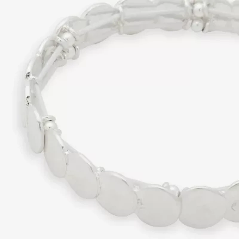 a.n.a Silver Tone Womens Stretch Bracelet