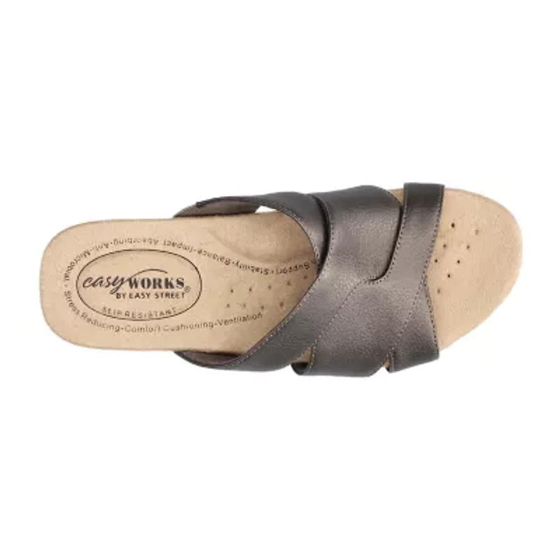 Easy Works By Street Womens Ren Wedge Sandals