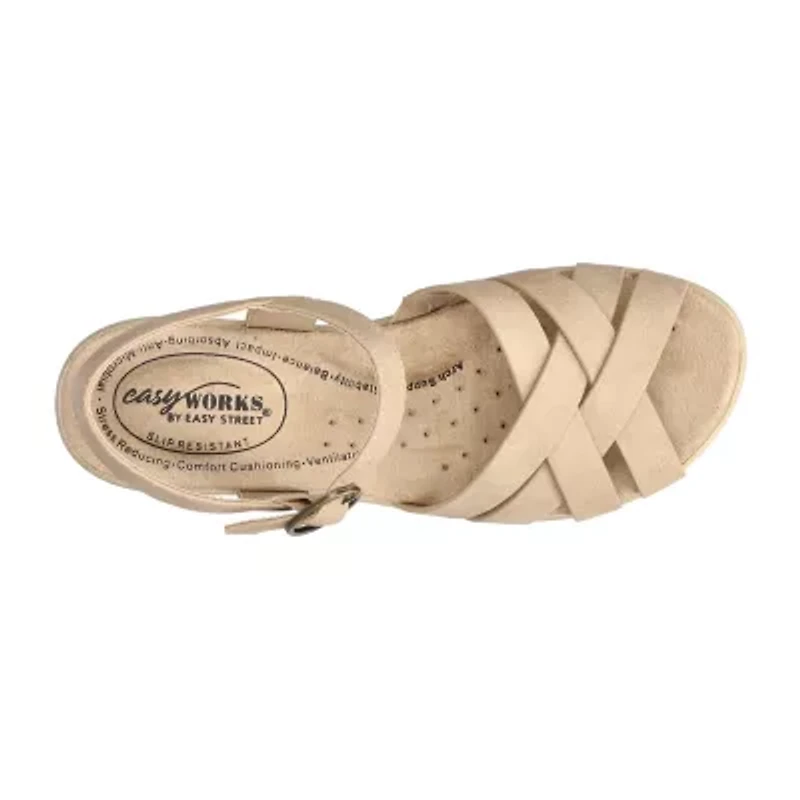 Easy Works By Street Womens Miyah Heeled Sandals