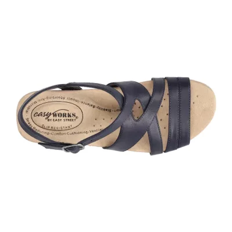 Easy Works By Street Womens Rosella Wedge Sandals