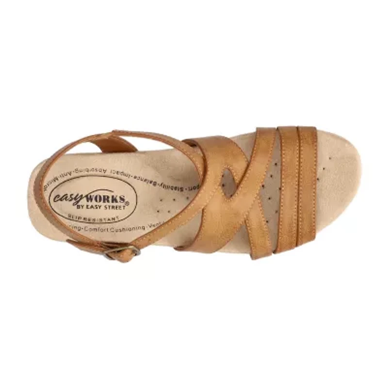 Easy Works By Street Womens Rosella Wedge Sandals