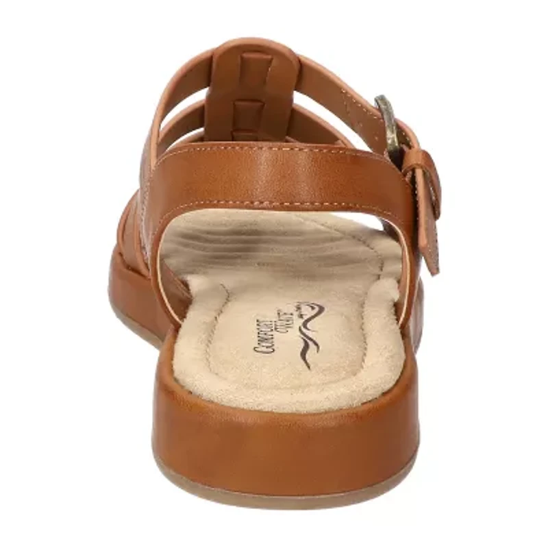 Easy Street Womens Chirp Adjustable Strap Flat Sandals