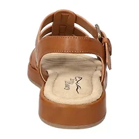 Easy Street Womens Chirp Adjustable Strap Flat Sandals